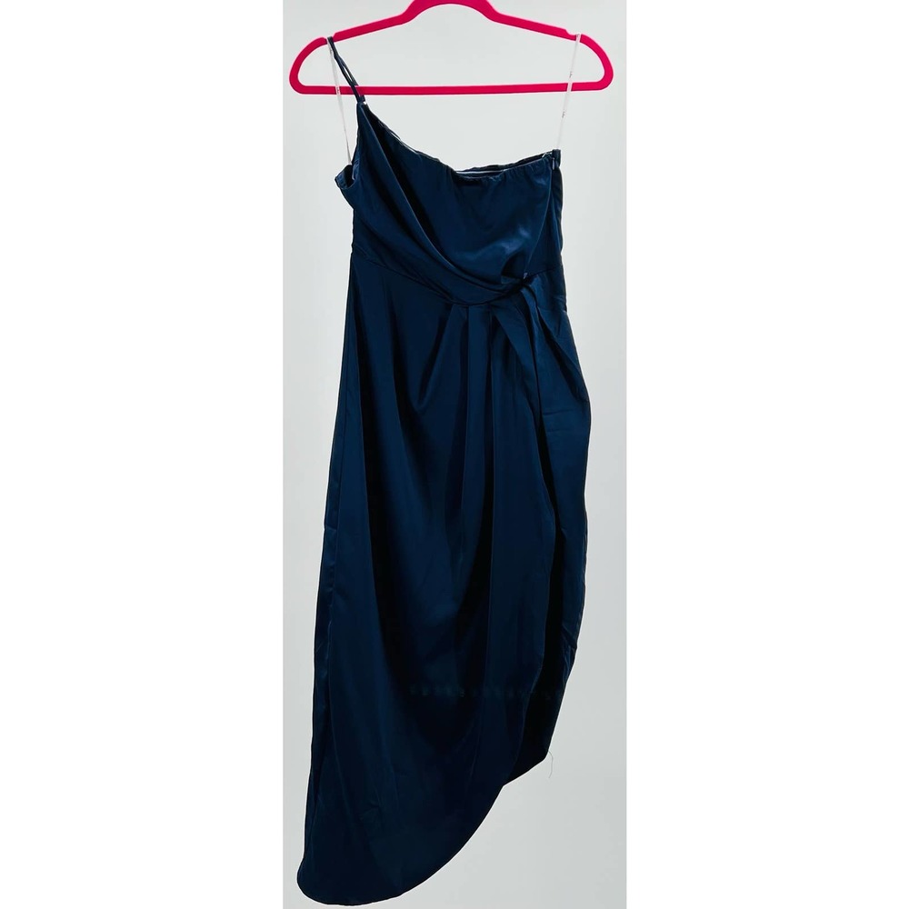 NWOT LULU'S Law of Attraction One-Shoulder Asymmetrical Midi Dress | Navy | S - Picture 10 of 10